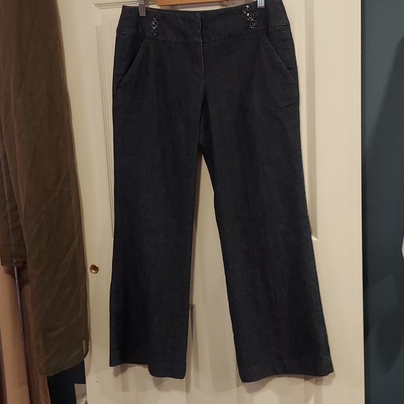 Sandro Pants - Sandro Petite Wide Leg Front Creased Blue Sailor Pants 10P